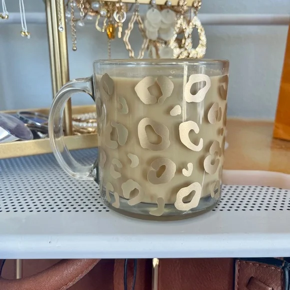 Champagne Leopard Print Clear Mug - Picture 10 of 10